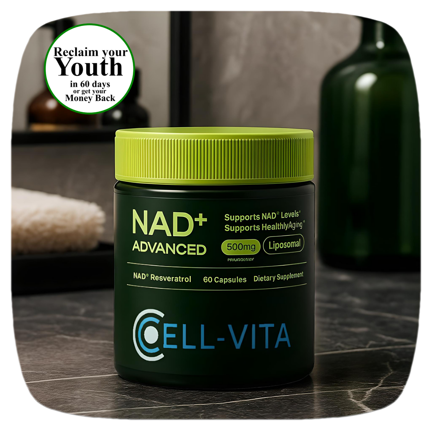 Cell-Vita NAD+ Advanced -  Life Supplement  - 60 Capsules